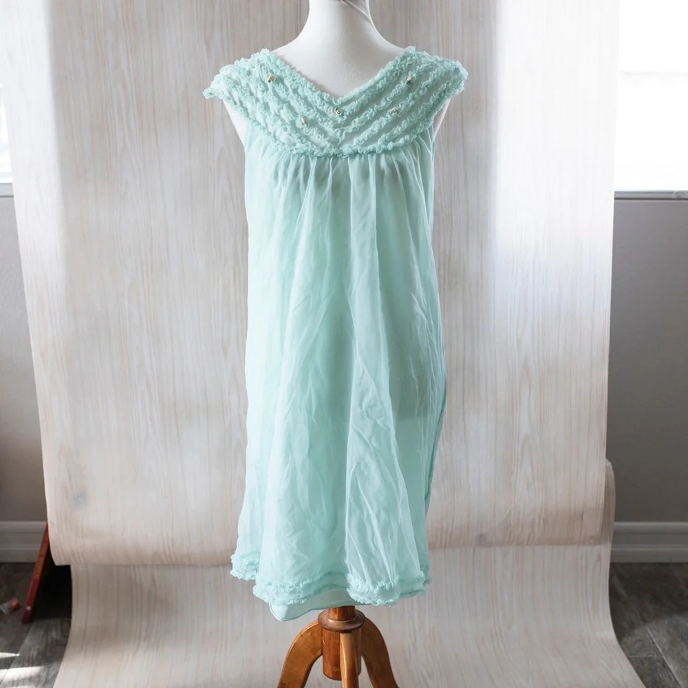 Vintage Teal Nighty - Picture 2 of 14